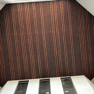 Wooden colour coated Metal Baffle Ceiling